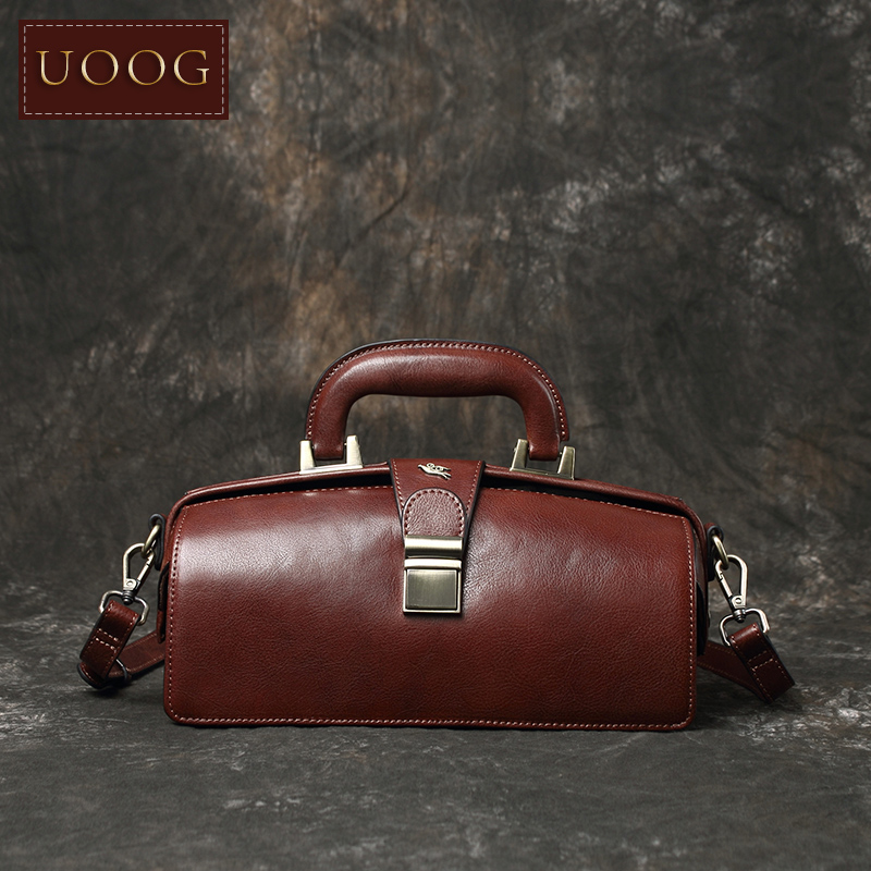Doctor Bag Leather - Deri kadın çantası el yapımı doktor