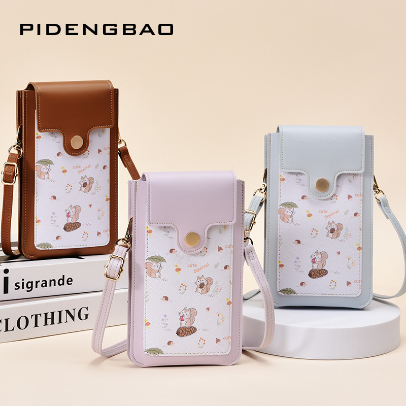 Women'S Crossbody Bags - Yeni Sevimli Sincap Desenli Dokunmatik Ekranlı