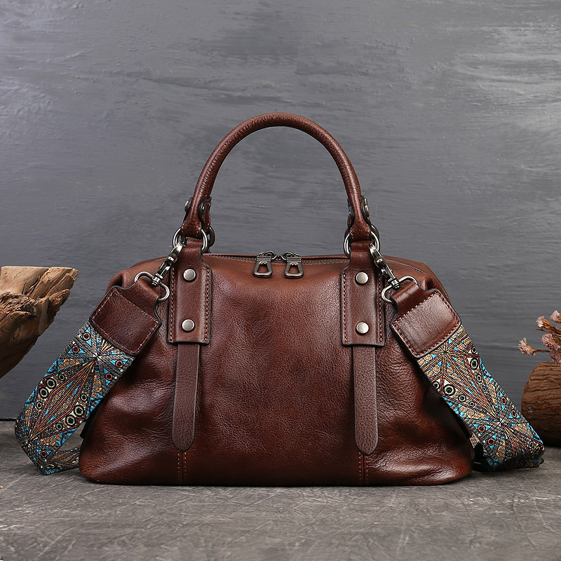 Doctor Bag Leather - Johnature hakiki deri rahat Tote 2026
