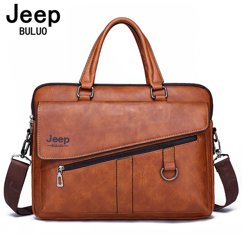 Doctor Bag Leather - JEEP BULUO erkekler evrak çantası bölünmüş