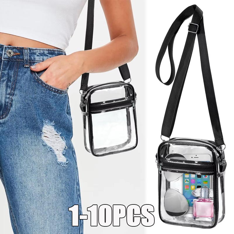 Women'S Crossbody Bags - 1-10 adet kadın şeffaf çapraz askılı
