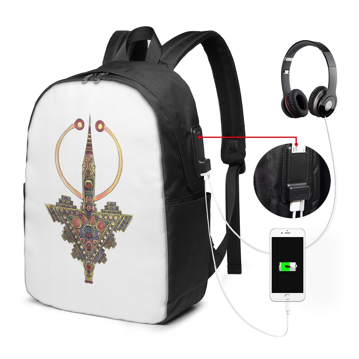 Women'S Bag - Kabyle Takı Amazigh Fas Sırt Çantası