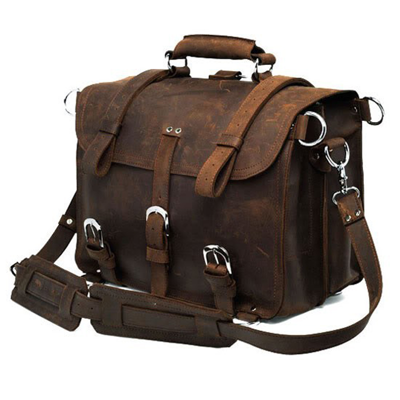 Doctor Bag Leather - Vintage Crazy Horse Hakiki Deri Erkek