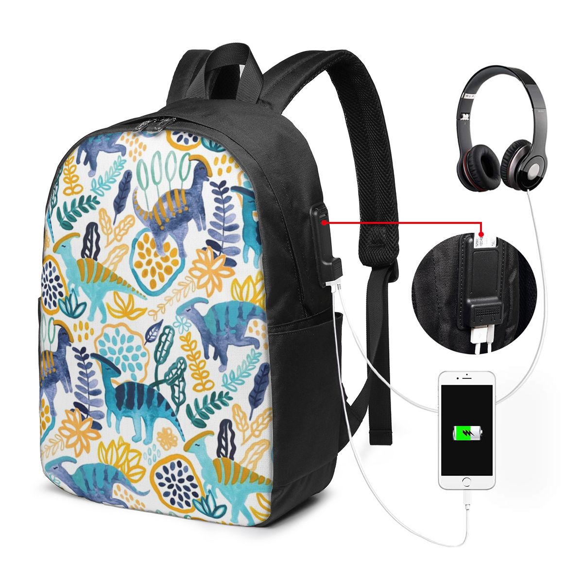 Women'S Bag - Guaj Parasaurolophuses Sırt Çantası Seyahat Dizüstü