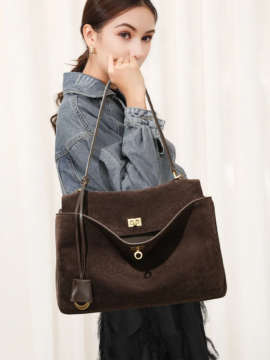 Sonbahar Kış kadın Süet hakiki - Women'S Tote Bags Designer incelemesi ve fiyatı