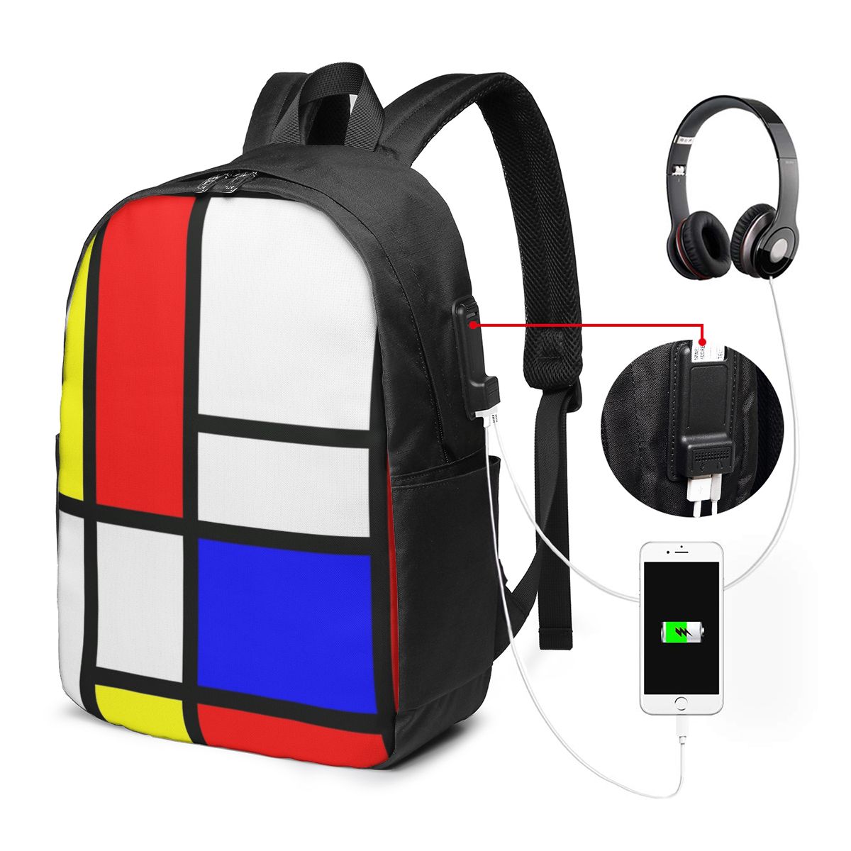 Piet Mondrian Kompozisyon Sırt - Women'S Bag incelemesi ve fiyatı