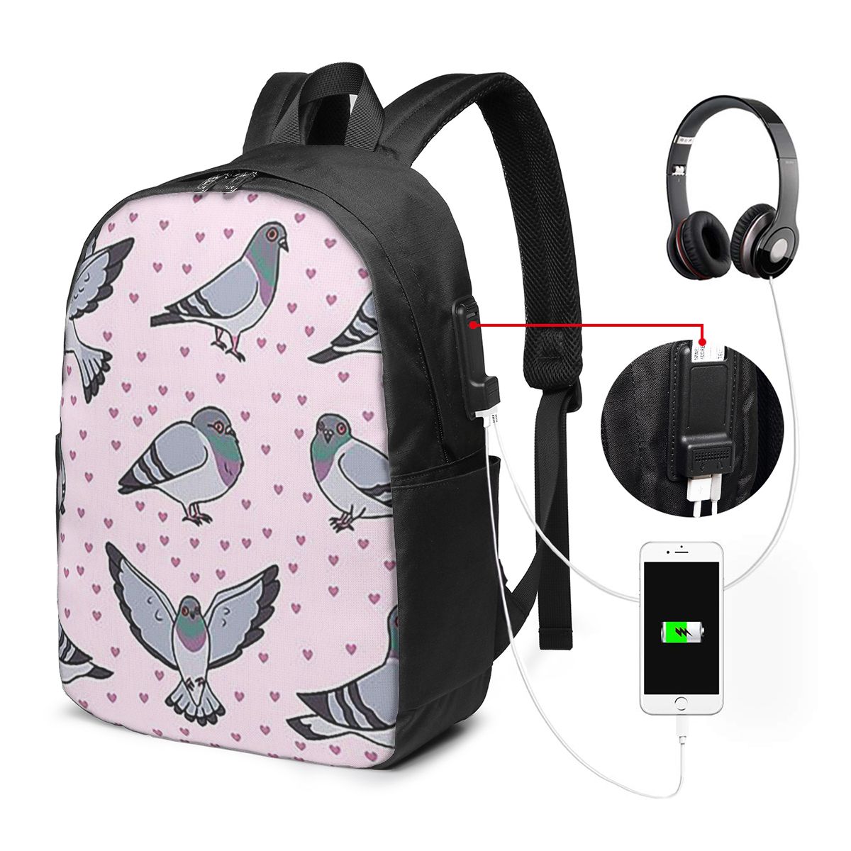 Sevimli Karikatür Güvercinler  - Women Bags Pack incelemesi ve fiyatı
